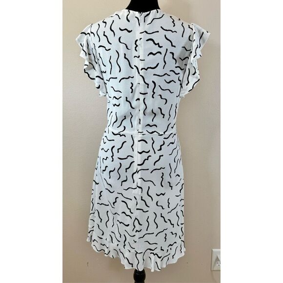 NWOT Diane Von Furstenberg Krona Flutter Sleeve Abstract Mini Dress Women's XS - Picture 3 of 8